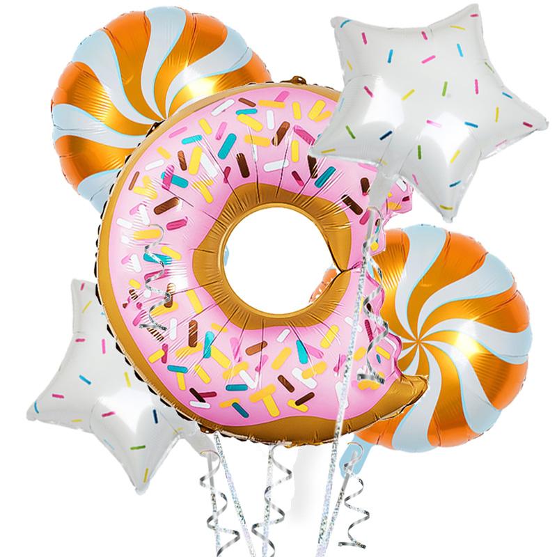 Sweet Donut Ice Cream Cake Foil Balloons Love Helium Balloon Baby Shower Birthday Party Decoration Kids Toy Digital Figure Globo