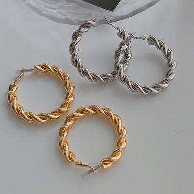 Women's Daily Thick Wave Hoop Earrings