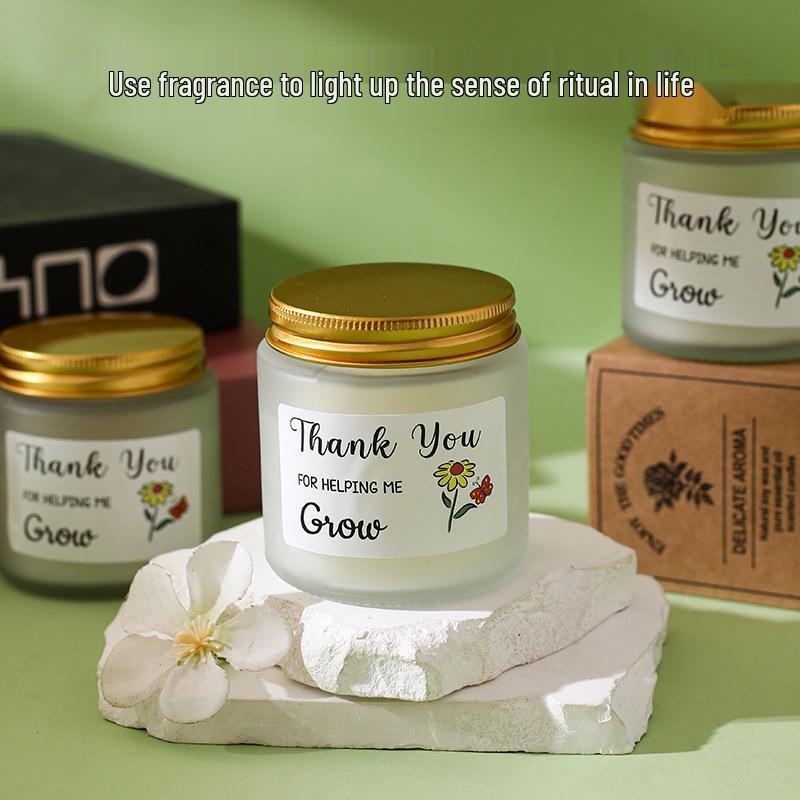 White Frosted Soy Candle: Smokeless Fragrance for Romantic Birthdays and Parties