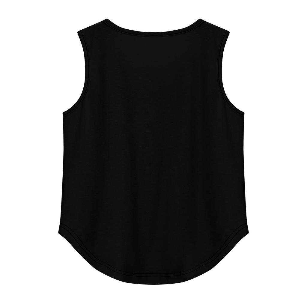 Children's Round Neck Casual Solid Color Sleeveless Pleated T-shirt Top