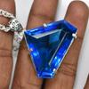 NATURAL Brazilian Blue Topaz 124 Ct Fancy 925 Sterling Silver Pendant