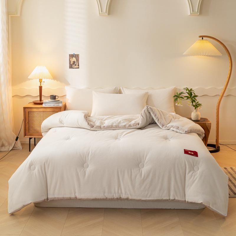 2023 Premium Washed Cotton Soybean Embroidered Thick Autumn/Winter Quilt for Single/Double Beds