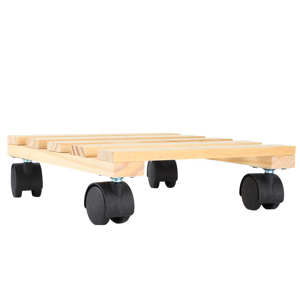 Holz Blumen Pflanzen Topf Untersetzer Rollbrett Bewegliche Ablage Ständer Halter mit Rädern für Gartenzubehör