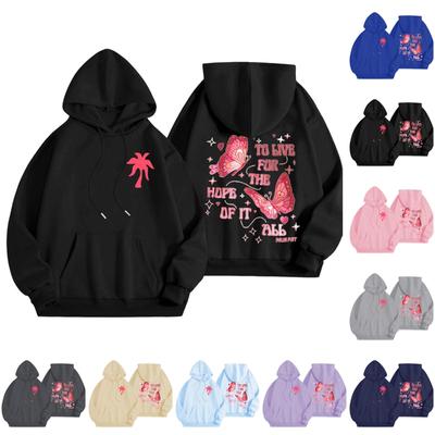 Graphic Hoodies For Women Cute Pullover Long Sleeve Preppy Sweatshirts Letter Printed Hooded Tops Fall Winter Clothes