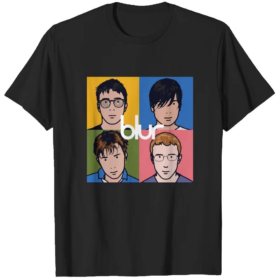 T-shirt Unisex a Manica Corta con Girocollo e Stampa Blur Band 2026, Stile Y2K Largo Moda Streetwear Vintage