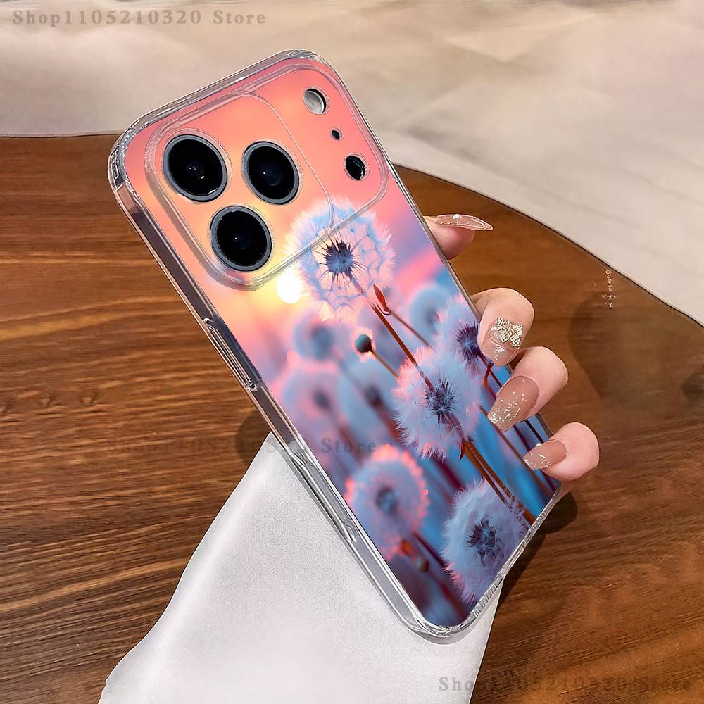 Dandelion Art Phone Case For iPhone 17,16,15,14,13,12,11 Pro,Max,Plus,XR,Mini,E Clear Full-coverage Soft Cover