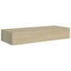 VidaXL Wall-mounted Shelves with Drawers 2 Pcs Oak 60x23.5x10 Cm MDF