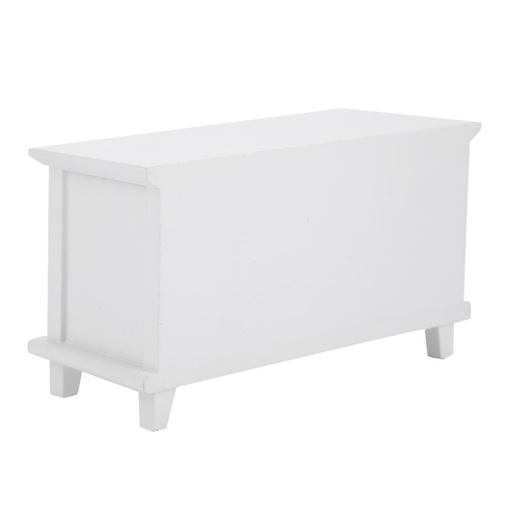 1:Maßstab 1:12 TV-Schrank mit Stauraum Miniatur Möbel aus Holz Kindergeschenk Weiß