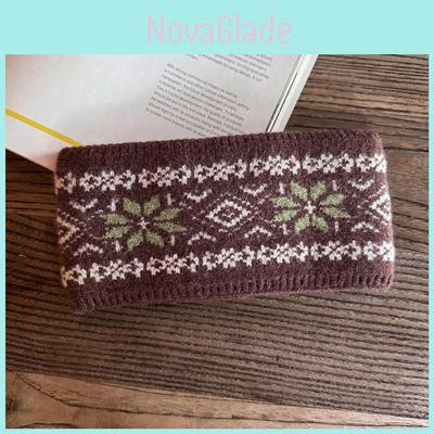 Winter Warm Wide Brim Knit Headband With Geometric Pattern For Men And Women