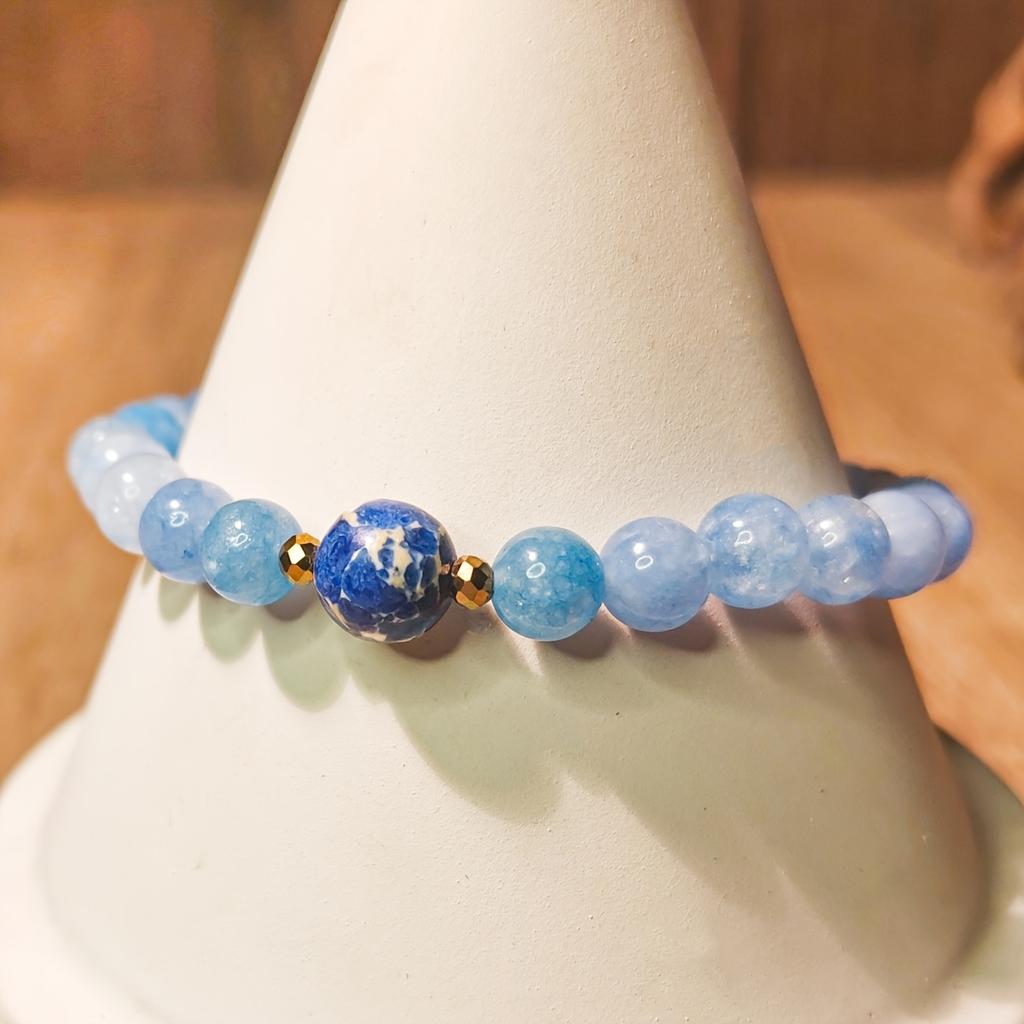 1PC 6mm Blue Natural Stone, Suitable for Daily Party Accessories, the Most Unique Gift for Friends and Family