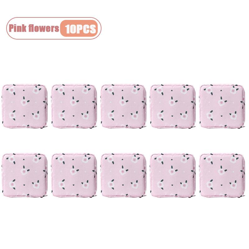 Cute Cartoon Sanitary Pad Organizer Bag for Women Girls Travel Toiletry Storage Waterproof Discrete Carry Case Cosmetic Bag
