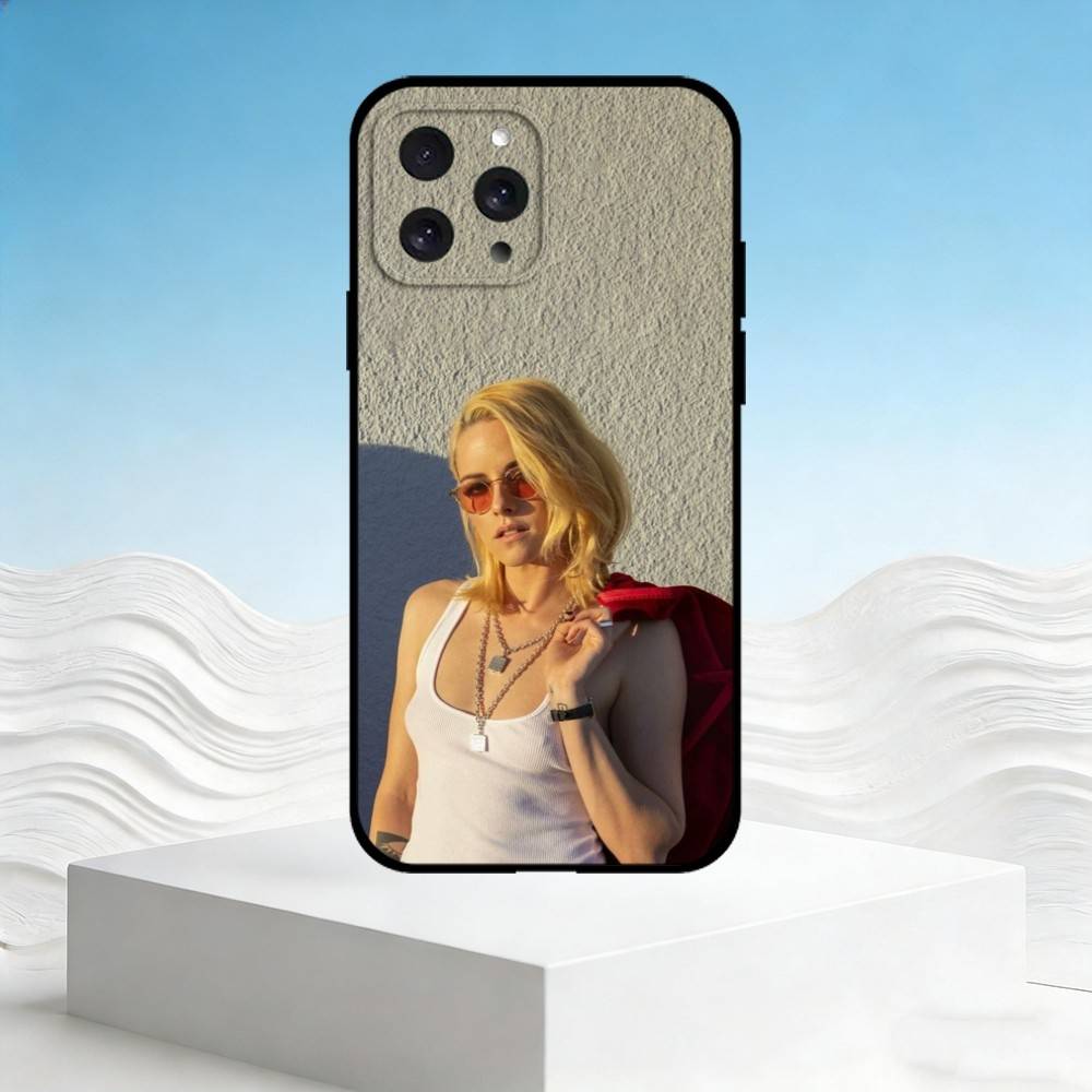 

K-Kristen Stewart Phone Case For iPhone 17,16,15,14,13,12,11 Plus,Pro Max,SE4Soft Silicone Black Cover iPhoneXSMAX