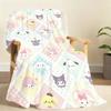 Kawaii S-sanrioS Chibi Blanket Soft Throw Blanket for Home Bedroom Bed Sofa Picnic Travel Office Rest Cover Blanket Gift