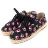 Pristine Sneakers GABARDINE Floral Lace-up Espadrilles Black Pink Canvas Used