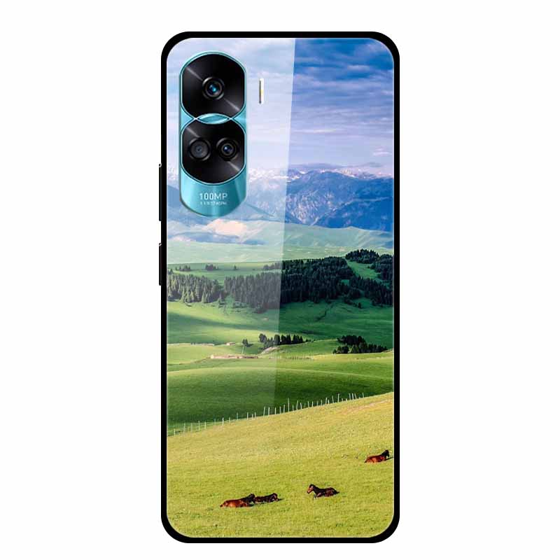 For Honor 90 Lite Case Honor90 Pro 5G Wolf Cats Tempered Glass Hard Covers for HuaWei HONOR 90 Pro 90Lite Protective Luxury Capa