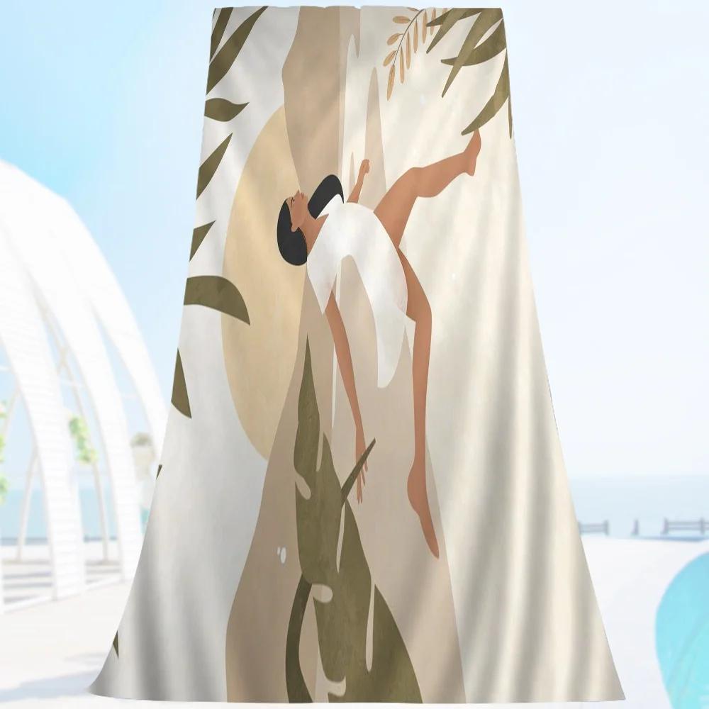 Abstract African Woman Flower Big Microfiber Beach Towels Quick Dry Towel Sand Beach Towels Pool Towel For Travel Swim Pool Yoga