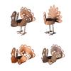 Turkey Design Tealight Candle Holders Set of 6 for Thanksgiving Mantel Decors, Metal Fall Table Accent for Harvest Centerpieces