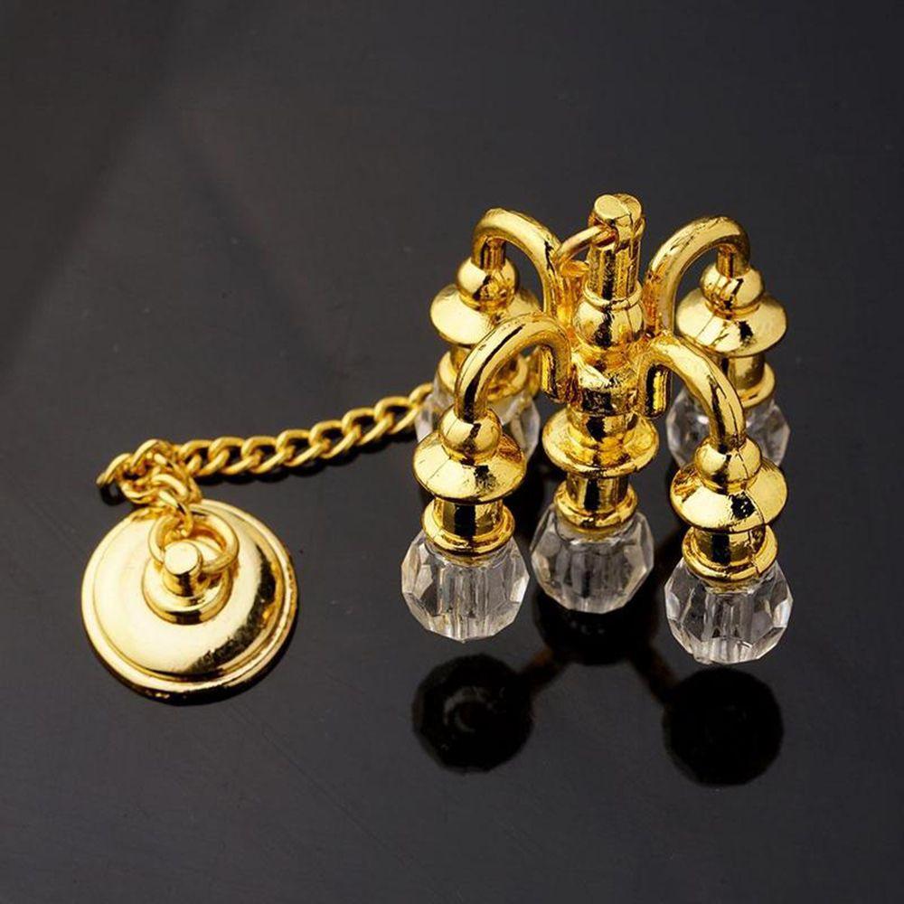 Playing House Doll Accessories Miniature Vintage Chandelier Dollhouse Ornament Ceiling Lamp Model