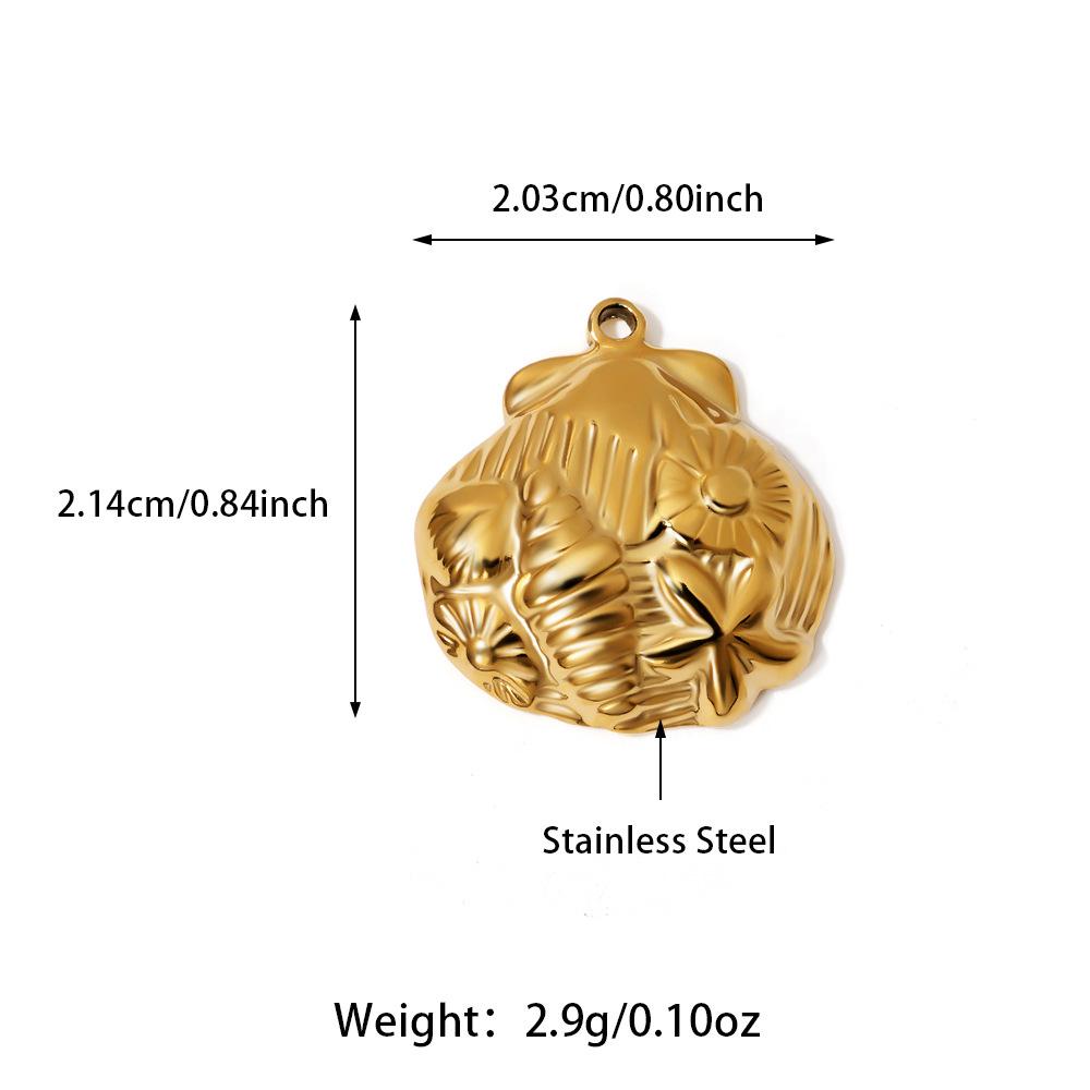 European & American DIY Pendant: Stainless Steel Butterfly, Flower, Starfish with 18K Gold Electroplating