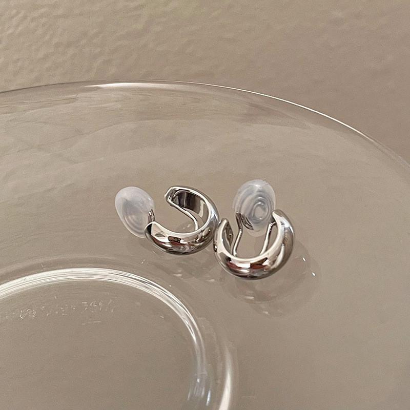 Gold Color Round Earrings for Women Earcuff Women No Pierced C Shape Geometric Earclip Ear Bone Clip Punk Jewelry