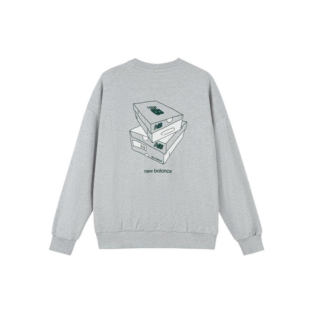 New Balance Casual Graphic Sweatshirt Asia Sizing Grey Men s AMT33365-SEY L