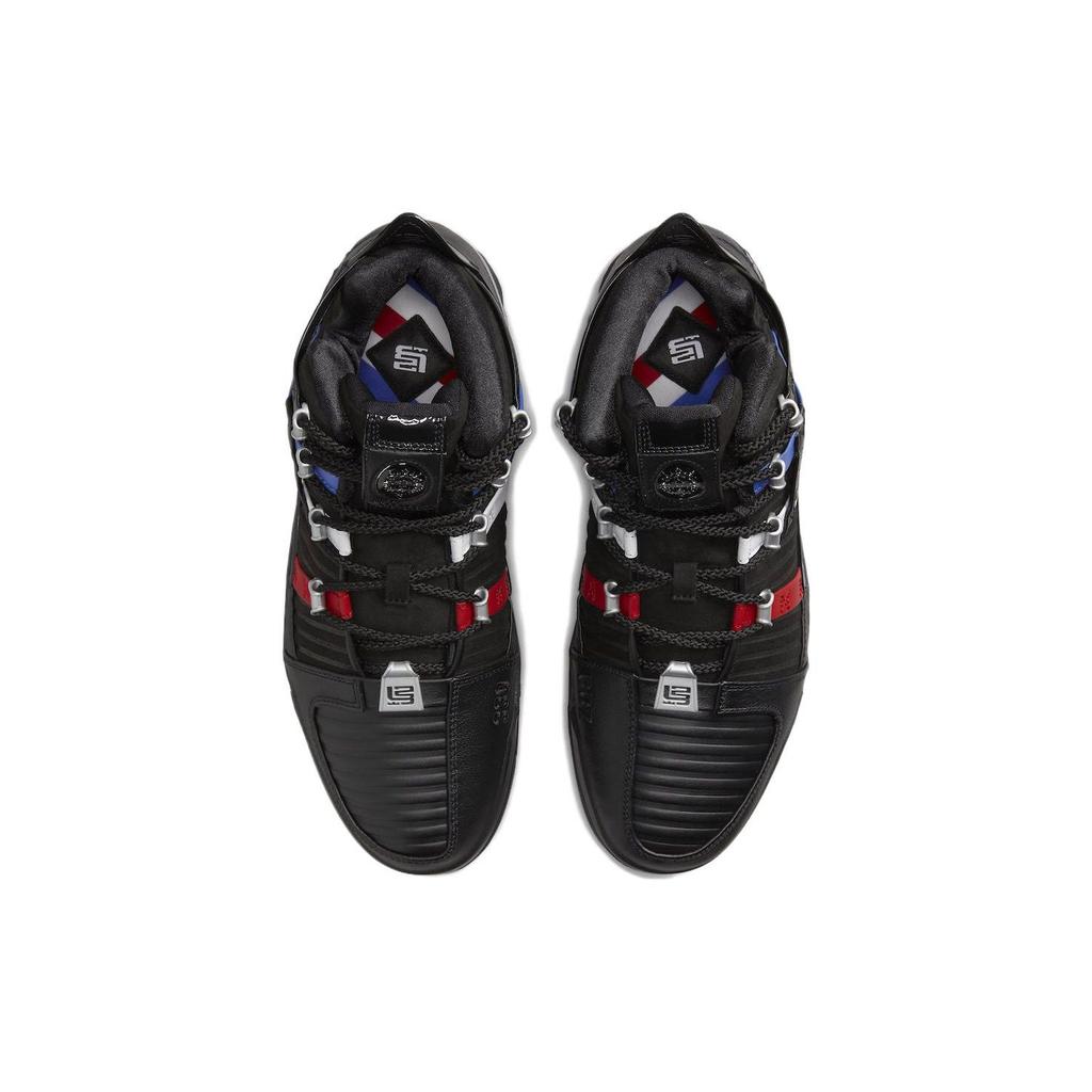 Nike Zoom LeBron 3 Retro Barbershop Pánské tenisky Černá Metalická-stříbrná Univerzitní-červená DO9354-001