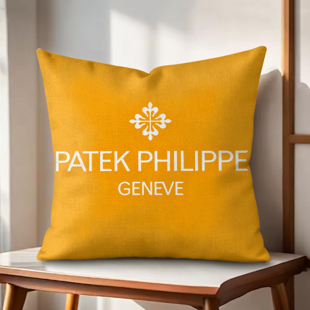 PPatek Watch brand PPhilippeS Cushion Cover Natural Linen Organic Fabric DoubleSided Printing Couch Pillow Covers Home Decor