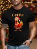 Funny Christmas Santa Chicken F-CAW-F Rooster T-Shirt