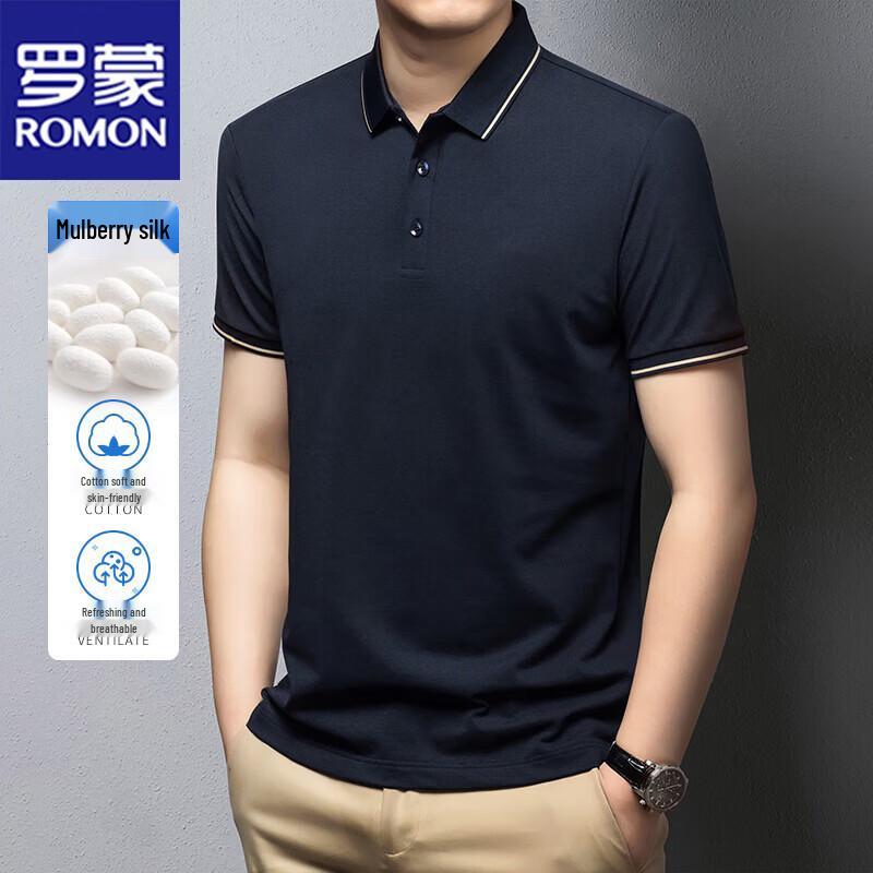 

ROMON Men s Summer Business Polo T-Shirt 4XL
