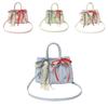 Pu Water Bucket Bag For Women With Bowknot Lace Stylish Handbag For Daily Use
