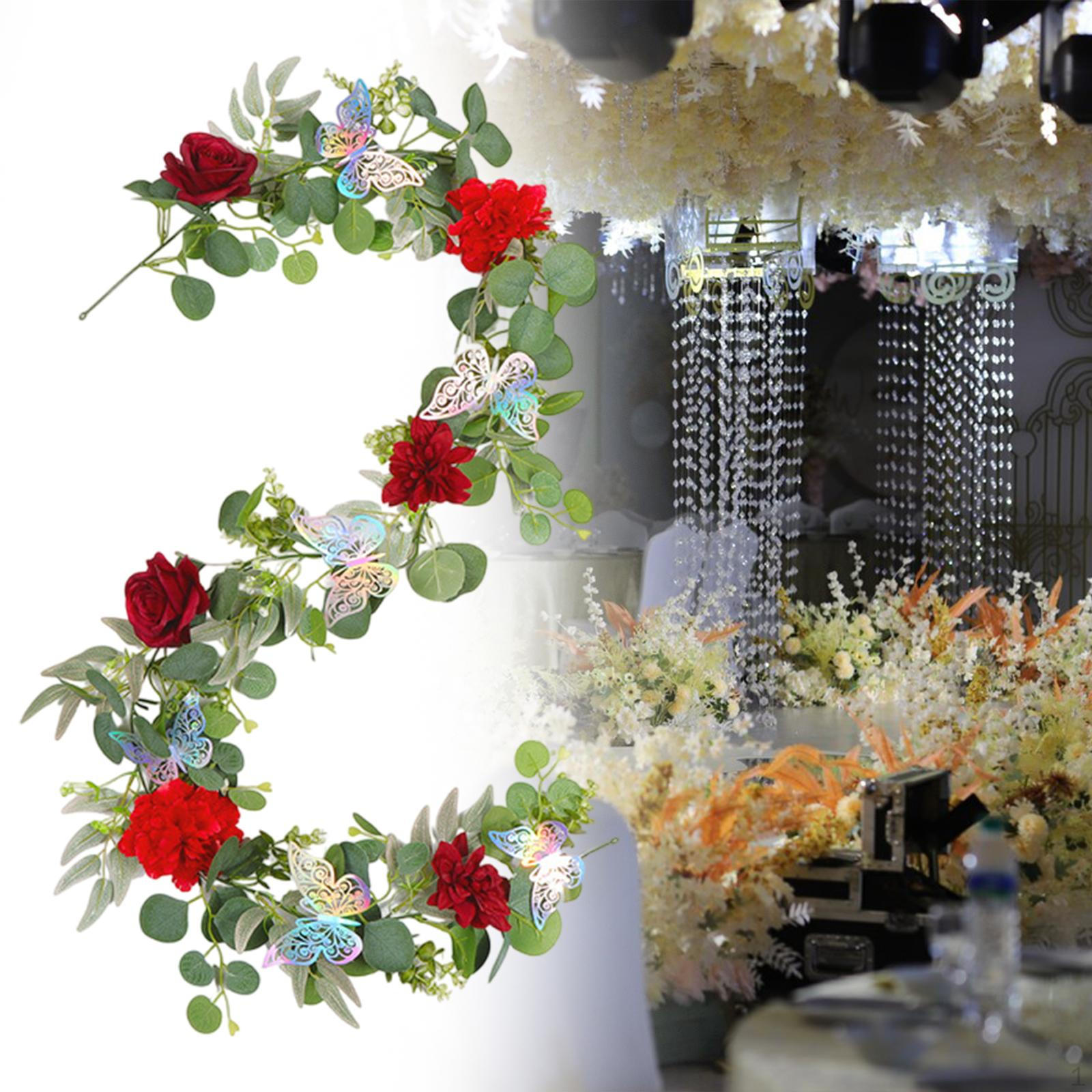 

Искусственная пионная гирлянда, цветочная композиция из лозы, имитация зелени для стола красный