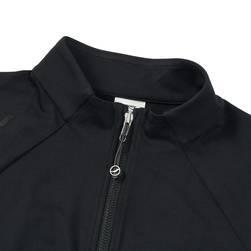 Saucony Original Featherweight Comfortable Solid Color Stand Collar Pullover Long Sleeve T-Shirt Unisex Tops SA1250HZ11L-BK001