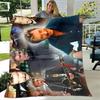 French rock star Johnny Hallyday print blanket picnic blanket vintage blanket home travel birthday gift bed blanket thin blanket