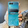 Husă de telefon cu model marmorat colorat pentru Motorola Razr 60 Ultra Razr 50 40 Ultra 60 50 40 Capac pliabil dur din PC transparent antișoc