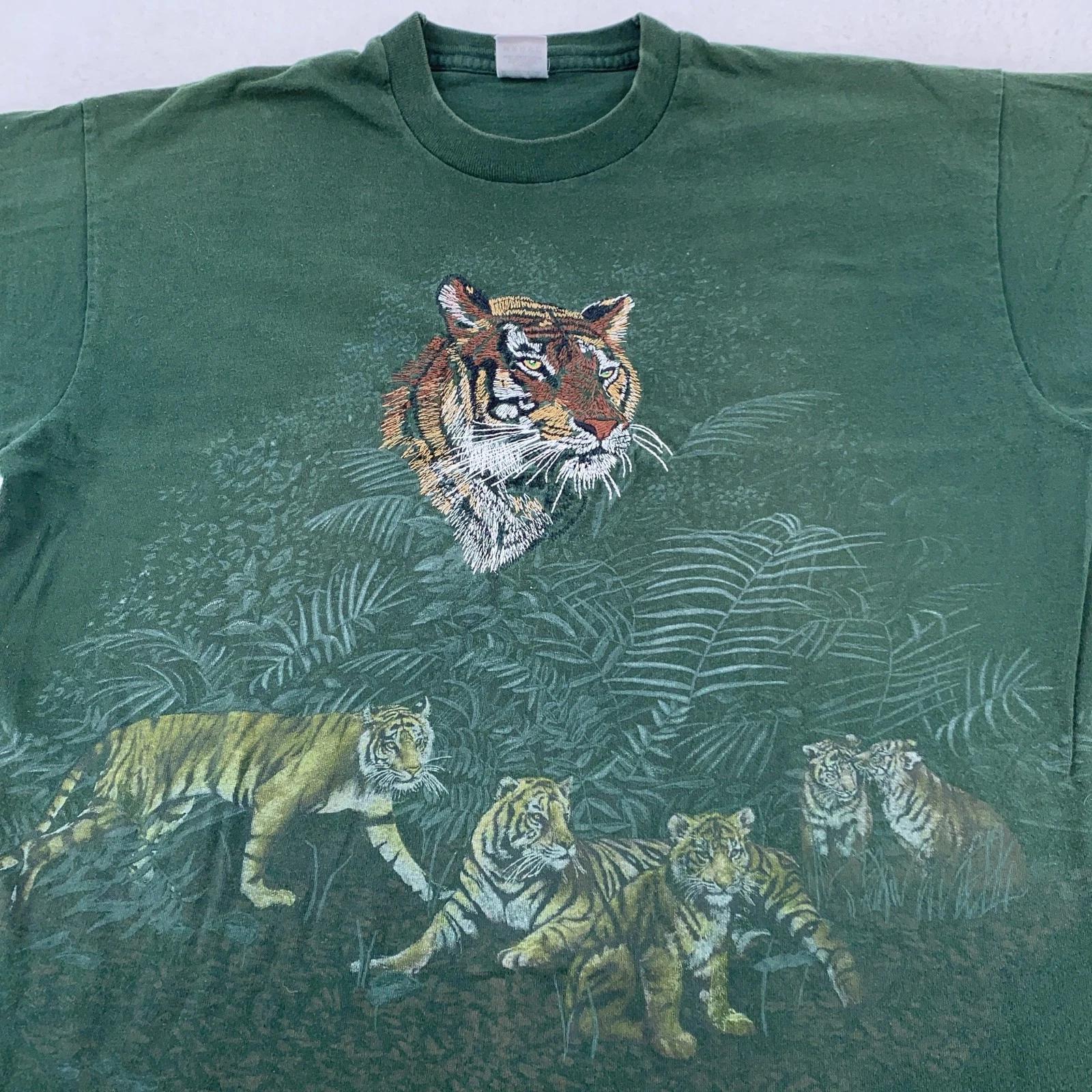 

Vintage Claws N Paws Tiger Shirt Mens XL Wildlife Zoo Animal 90s Tee S