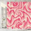 Pink Shower Curtain, Aesthetic 80 S Abstract Wave Swirl Cute Beige Shower Curtain, Retro Simple Bathroom Accessories