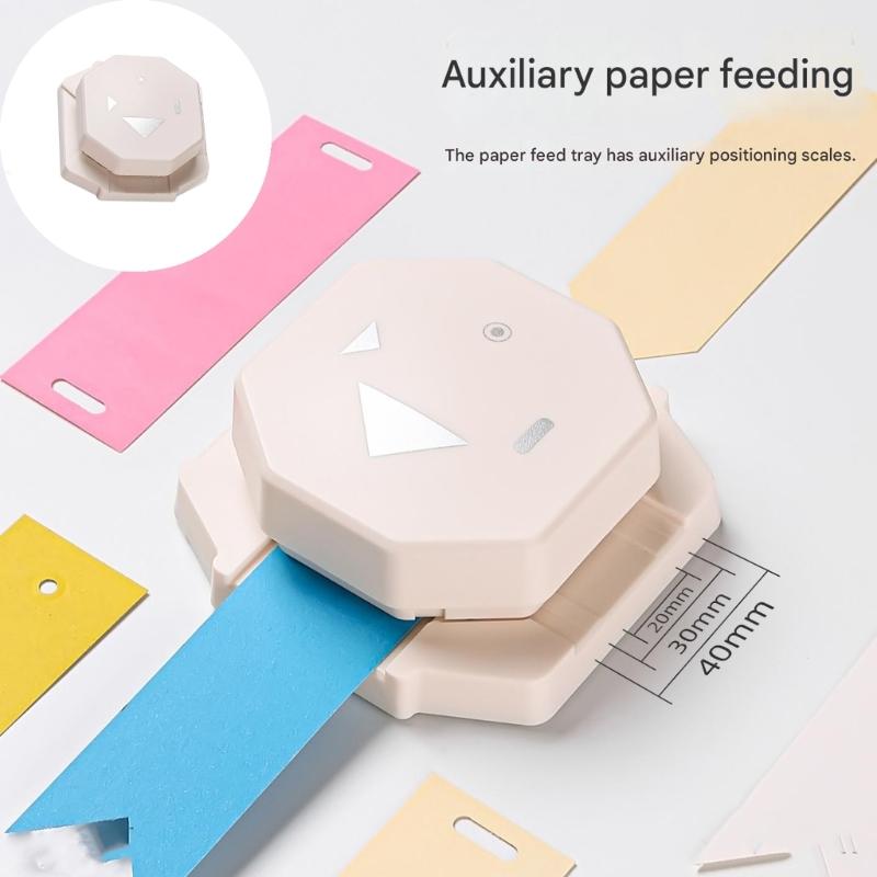 4 In 1 Scrapbooking Edge Decorator Efficient Hole Punch High Capacity for Quick Document Handling with Compacts Size