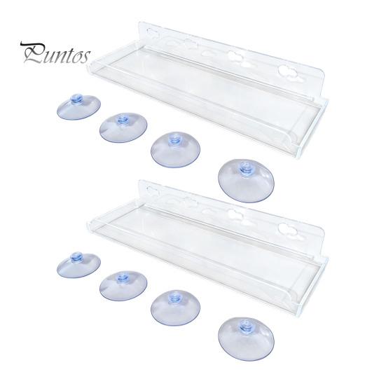 No Drill Window Shelf Plant with Suction Cup And Protective Edge, Clear Acrylic Floating Sturdy Vertical Garden Display Shelf, Wall Mounted