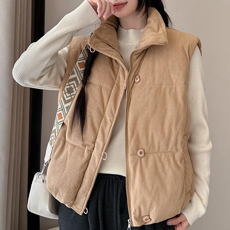 Fashion Winter Sleeveless Vest Woman Warm Outerwears Casual Thick Women's Jackets