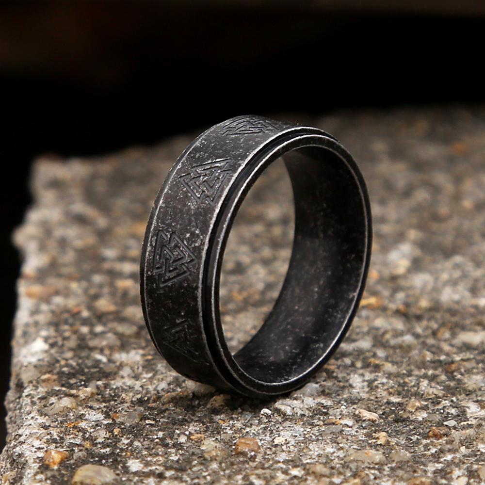 

Vintage Viking Rune Rotatable Ring Stainless Steel Nordic Odin Jewelry Gift For Men Women Couple Amulet Fashion 13