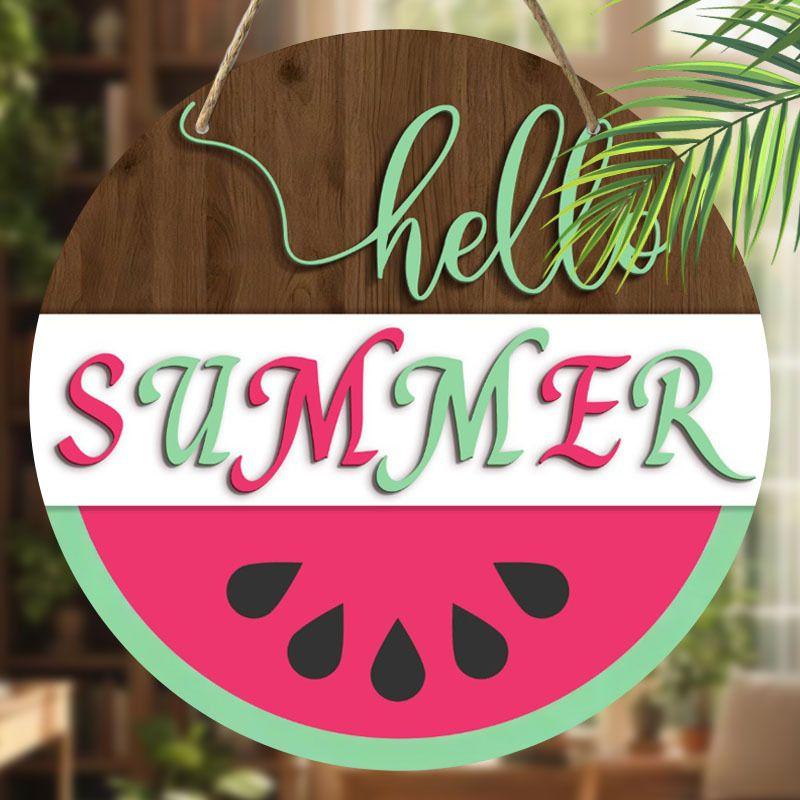 2D Flat Hanging Decorative Signs,interior Wall or Door Decoration,garden Decoration,the Pattern Is Watermelon,a Housewarming Gift for Friends