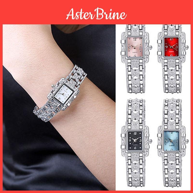 Elegant Roman Style Women's Watch With Sparkling Accents And Alloy Band