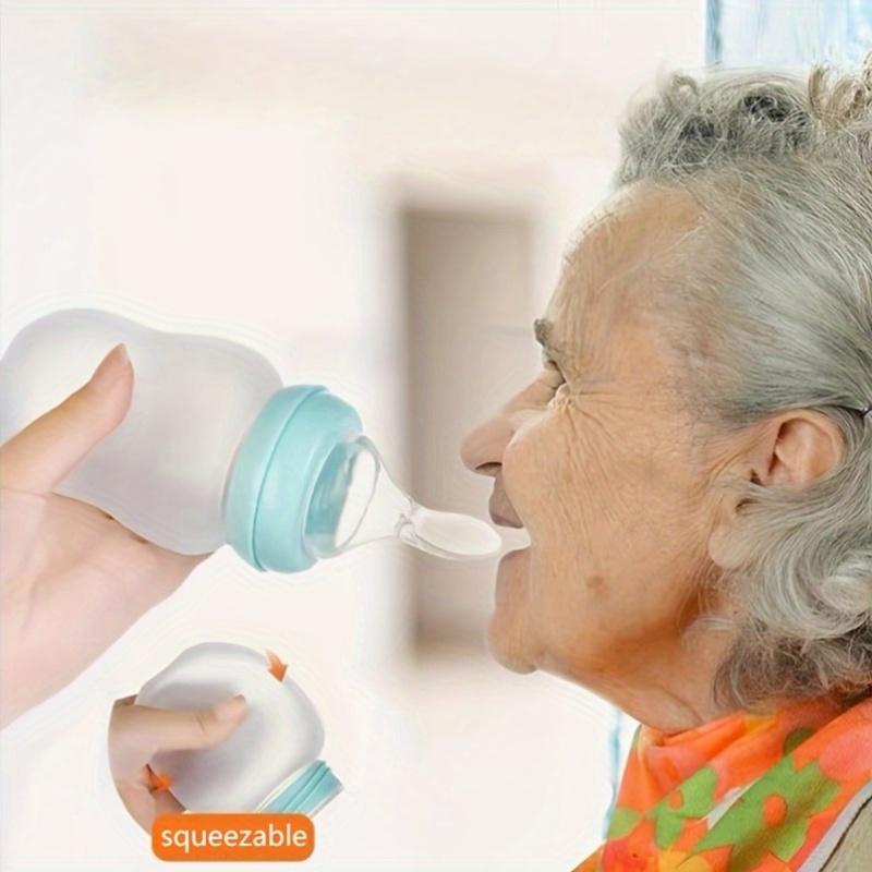Sichere und praktische Silikon-Babyflasche mit Löffel, Nahrungsergänzungsmittel, Reisflockenflasche, Quetschlöffel, Milchflasche, Tasse
