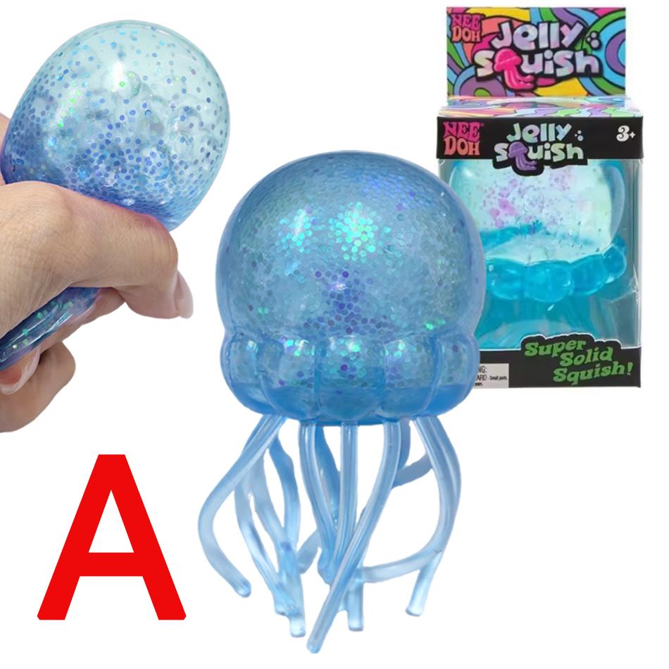 Hot! Push Bubble Squish Jellyfish Fidget Toy Super Solid Squish Stress Relief Squeeze Ball For Adults Anxiety Sensory Toy Gift