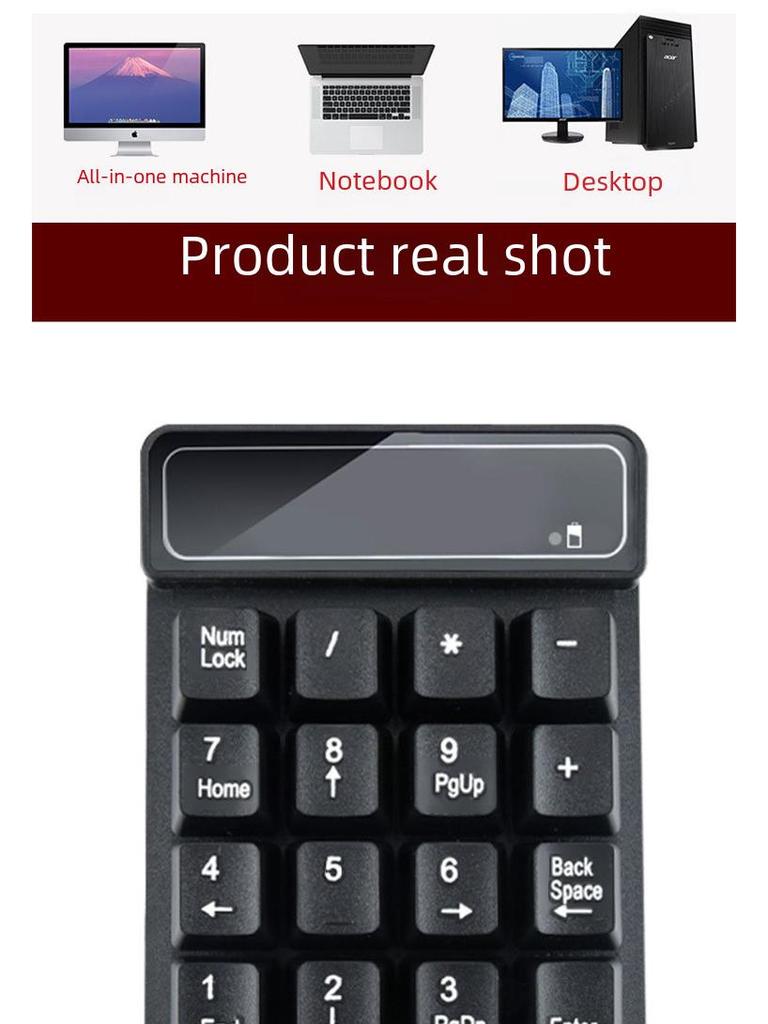 Compact Wireless Numeric Keyboard with Floating Keycaps for Financial Accounting