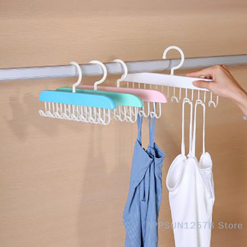 8 ganci appendiabiti per reggiseno, cinture, canottiere, vestiti, organizer, cravatte, cappelli, sciarpe, antiscivolo, salvaspazio, per riporre gli abiti nell'armadio