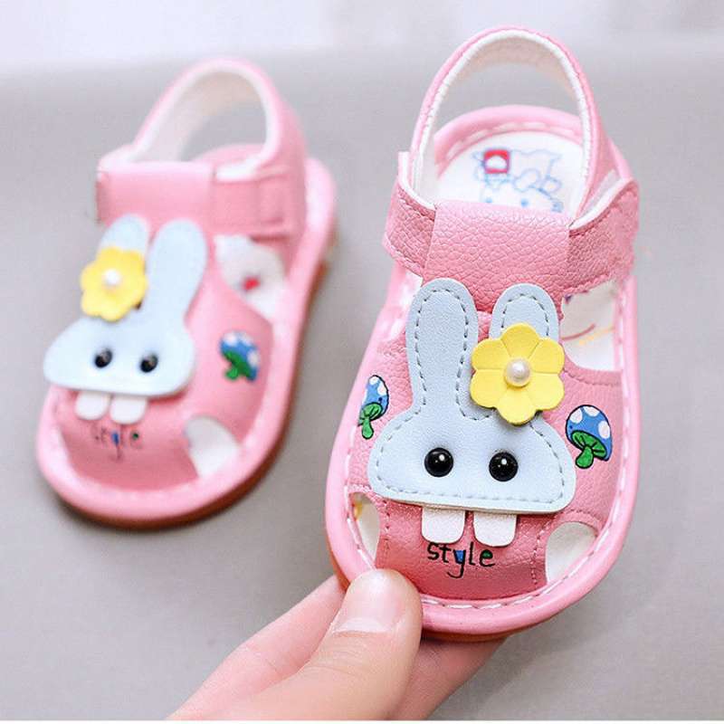 Summer baby sandals baby toddler shoes 0-1-2 years old men and women non-slip soft-soled princess shoes bag head called shoes