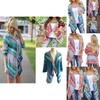 Elegante Cardigan Asimmetrico a Righe con Maniche a Tre Quarti per la Moda Autunnale