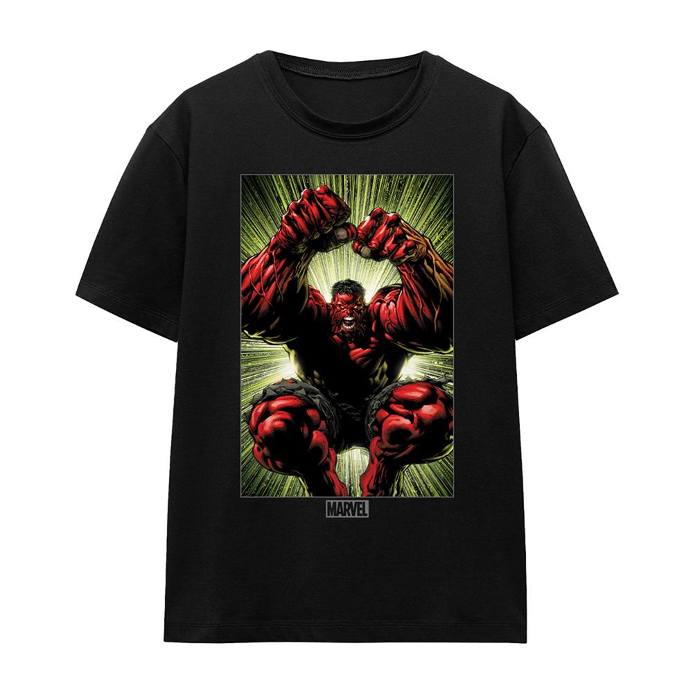 Marvel Unisex Adult Red Hulk Attack T-Shirt