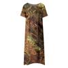 Women's Casual Dresses Printed Dresses Summer Dresses Printed Pleated Round Neck Midi Dresses Basic Outdoor Daily Short Sleeve Loose Dresses